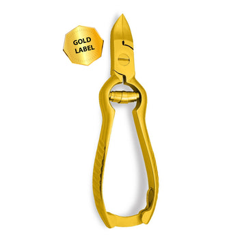 Toenail pliers 24 carat gold coated with buffer spring pliers pedicure 14 cm