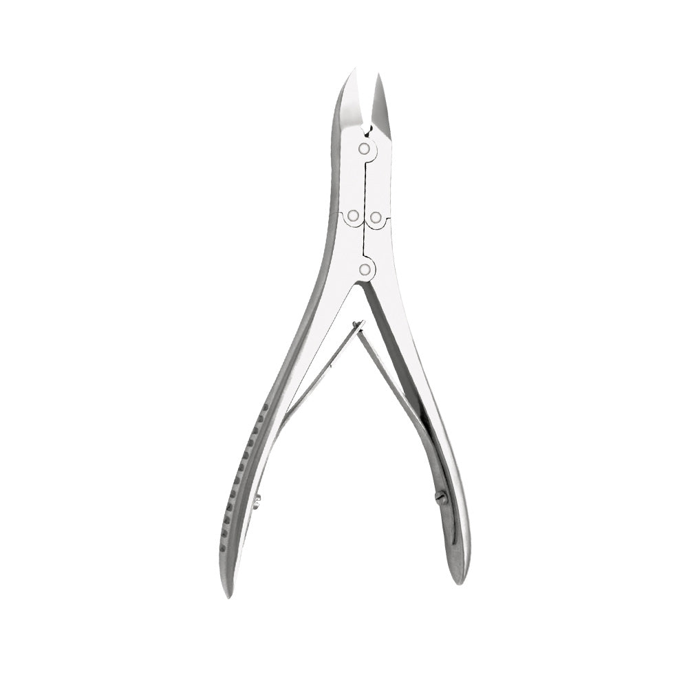 Nail pliers with double joint, curved cutting edge - 12 cm grooved handle