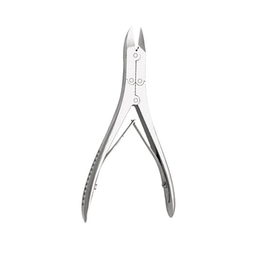 Nail pliers with double joint, curved cutting edge - 12 cm grooved handle