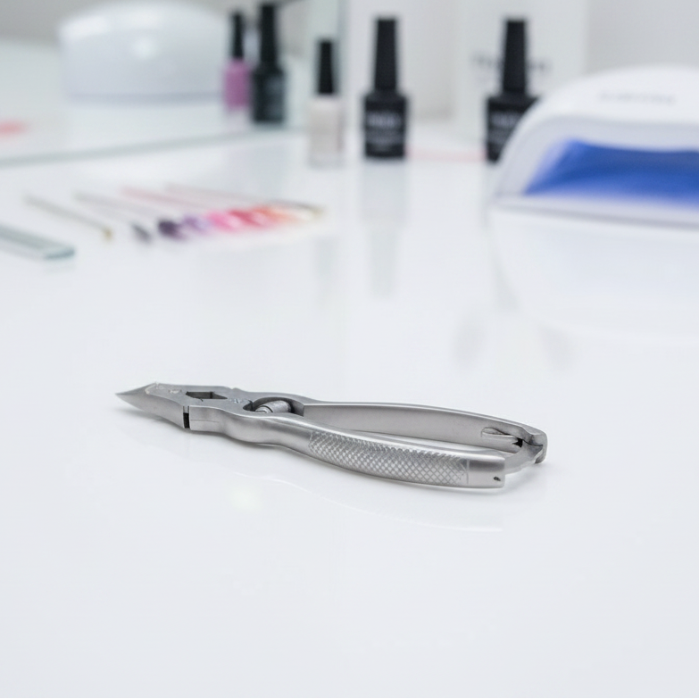 Nail pliers with double joint, curved cutting edge - 16 cm designer handle