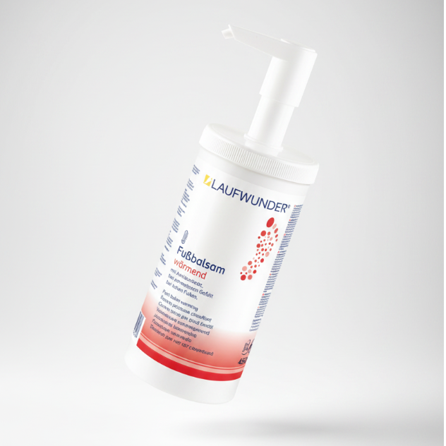 Laufwunder Wärmender Fußbalsam 450 ml mit Pumpspender – Professionelle Pflege für kalte Füße