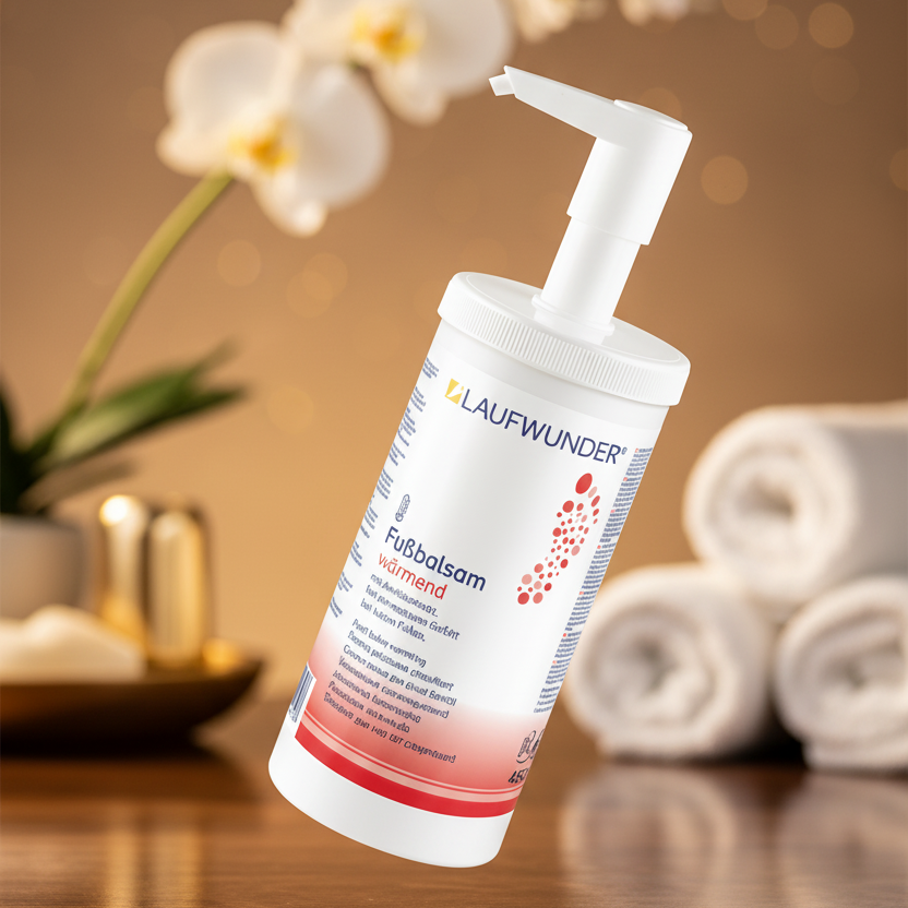 Laufwunder Wärmender Fußbalsam 450 ml mit Pumpspender – Professionelle Pflege für kalte Füße