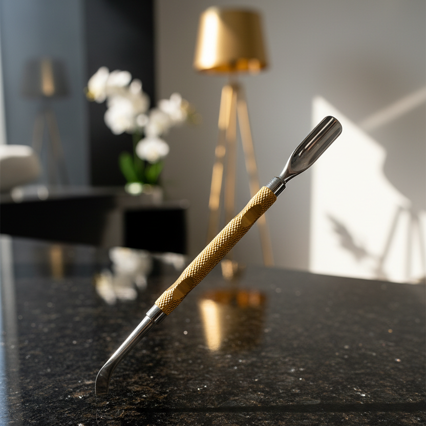 Profi Nagelhautschieber Gold Edition - Luxus-Instrument mit 24 Karat Vergoldung