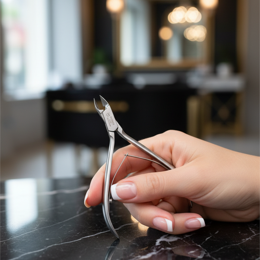 Profi Nagelhautzange mit Doppelfeder & Flachem Griff 10 cm – Ultra-Präzision mit 3 mm Schneide