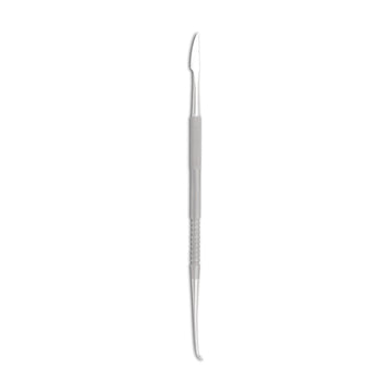 Schmales Wachsmesser mit flachem Teller und Reinigungsinstrument
