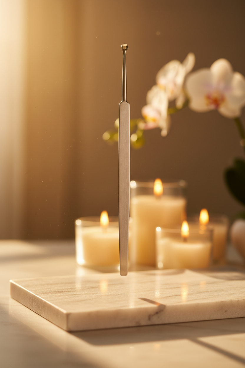 Abgerundeter Löffel / Mitesserentferner 13 cm – Professionelles Mehrzweckinstrument aus Edelstahl