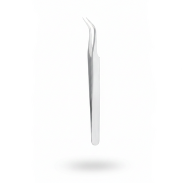 Gebogene Edelstahl-Feinpinzette 12 cm für Wimpern & Zecken